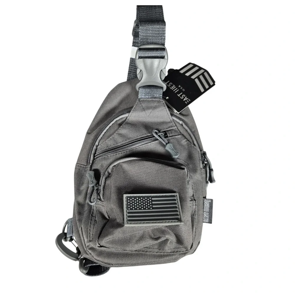 East West USA RT528 Tactical Sling Bag Dark Charcoal‎ Grey Crossbody Pack NWT
